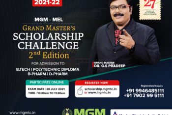 MGM – MEL ( Marine Electricals India Ltd.)ONLINE SCHOLARSHIP EXAM 2ⁿᵈ Edition, Participate Online with Dr. G.S Pradeep